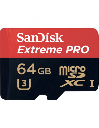 CARTE MICRO SDXC SANDISK EXTREME 64 GO AVEC ADAPT. 100mb/s
